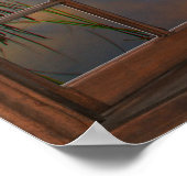 Verlichting van het raam van het meer en de bergen poster (Hoek)