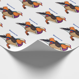 Verlichting van kleurrijke mandarijneenden cadeaupapier