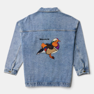 Verlichting van kleurrijke mandarijneenden denim jacket