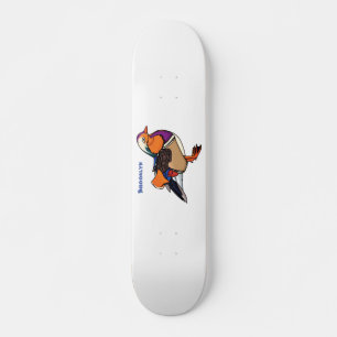 Verlichting van kleurrijke mandarijneenden skateboard