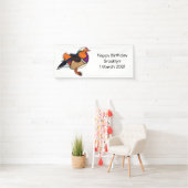 Verlichting van kleurrijke mandarijneenden spandoek (Insitu)