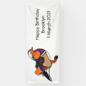 Verlichting van kleurrijke mandarijneenden spandoek (Verticaal)