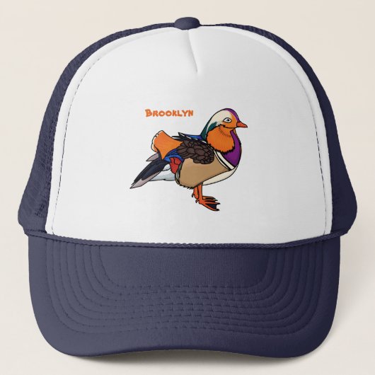 Verlichting van kleurrijke mandarijneenden trucker pet (Voorkant)