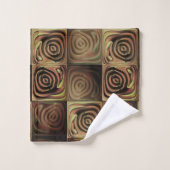 Verlichting van vierkanten met bruine gradiëntcirk bad handdoek (Wasdoekje)