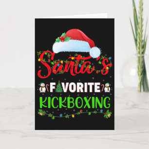 Verlichting Xmas Santa's Favoriete Kickboksen Kers Kaart