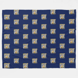 Verlichtingsbrief A (middeleeuws blauw en rood) Fleece Deken