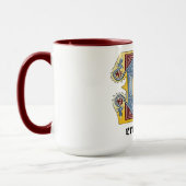 Verlichtingsbrief B (middeleeuws blauw en rood) Mok (Links)
