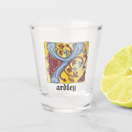 Verlichtingsbrief Y voor middeleeuwen blauw en roo Shot Glas