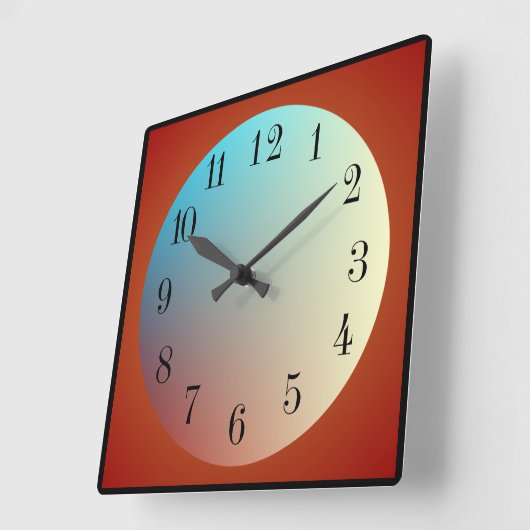 Verlichtingseffect maan/rood zwart >wandklok vierkante klok (Hoek)