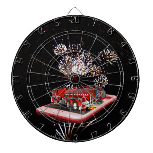 Verlichtingskunst van de brandweermotor; dartbord