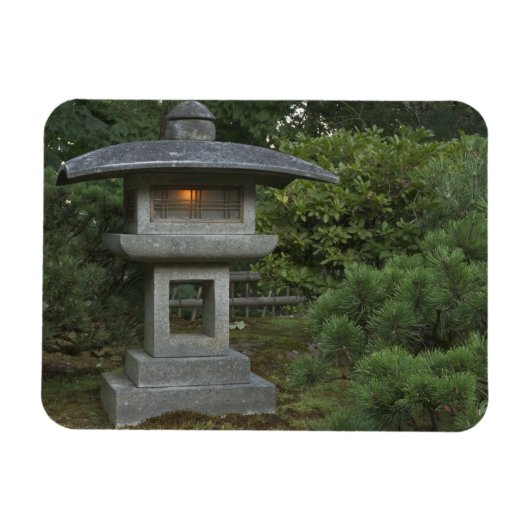 Verlichtingslantaarn in de Japanse tuin Magneet (Horizontaal)