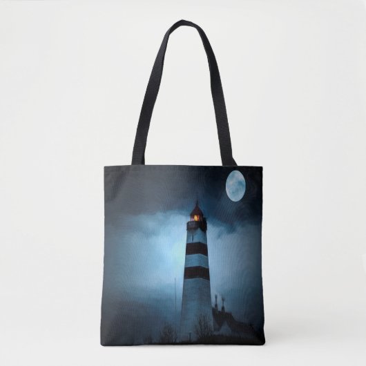 Verlichtingsnacht donkere nacht met maan tote bag (Voorkant)