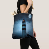 Verlichtingsnacht donkere nacht met maan tote bag (Dichtbij)