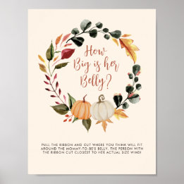 Verliefd Hoe Groot is Haar Buik Baby Shower Spel Poster
