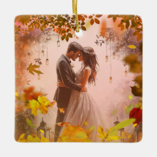 Verliefd in de herfst Trouw- of jubileumornament  Keramisch Ornament