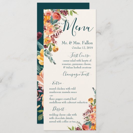 Verliefd Menu (Voorkant / Achterkant)