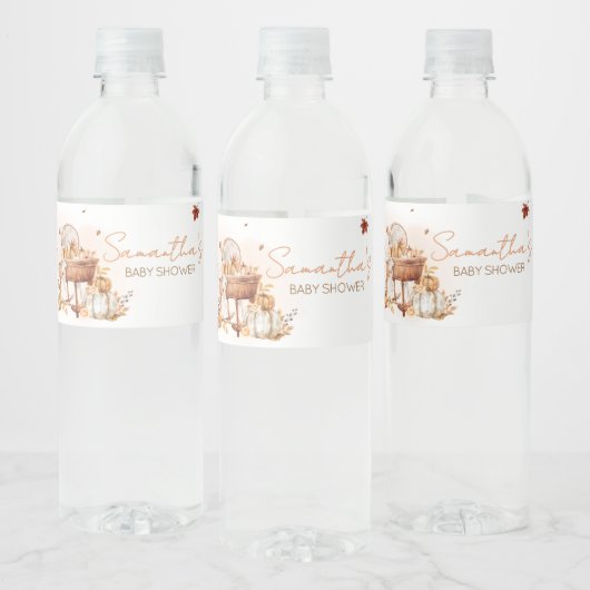 Verliefd op het Autumn Pumpkin Baby shower Waterfles Etiket (Flessen)