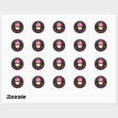 Verliefd op het eerste hapje Cupcake liefhebber Vierkante Sticker (Vel)