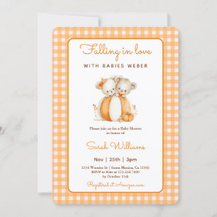 Verliefd op Pumpkin Twins Baby shower Kaart