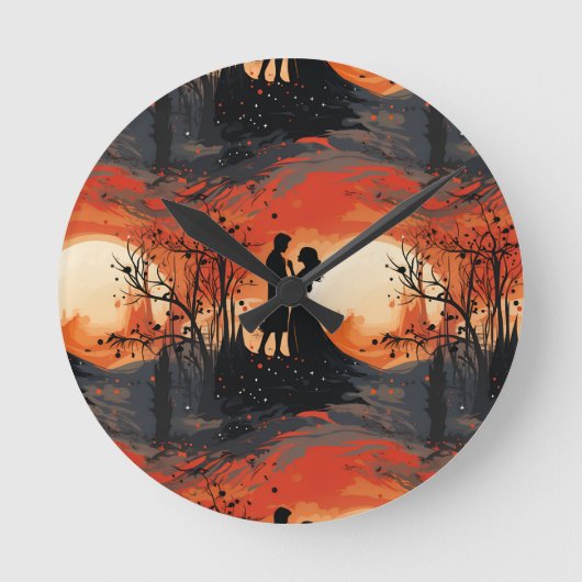 Verliefd paar ronde klok (Voorkant)