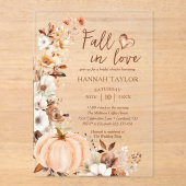 Verliefd raken Pompoen Bruidsborrel Acryl Uitnodigingen (Voorkant)