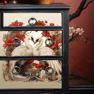 Verliefd Romantisch Boheems Ambacht  Boho zwanen Tissuepapier