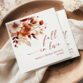 Verliefd Roodbruin Bloemig Bruidsfeest Servet