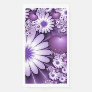 Verliefd worden Abstracte Bloemen & Harten Fractal Servet
