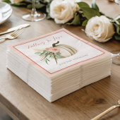 Verliefd worden Baby shower Pompoen Bloem Roze Servet