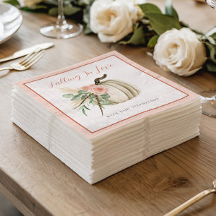 Verliefd worden Baby shower Pompoen Bloem Roze Servet