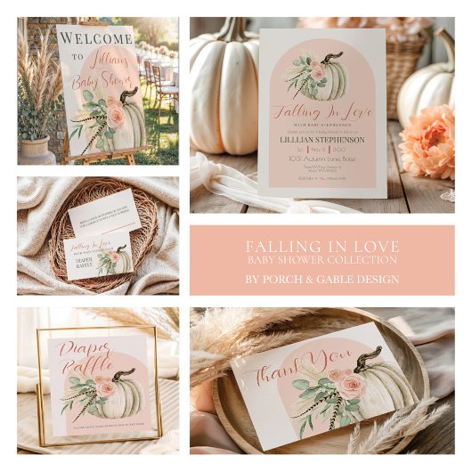 Verliefd worden Baby shower Pompoen Bloem Roze Waterfles Etiket