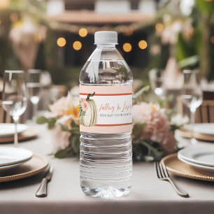 Verliefd worden Baby shower Pompoen Bloem Roze Waterfles Etiket
