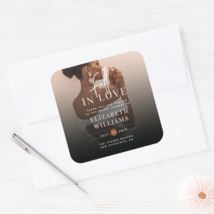Verliefd Worden Bedankt Voor Je Komst Bruidsfeest  Vierkante Sticker
