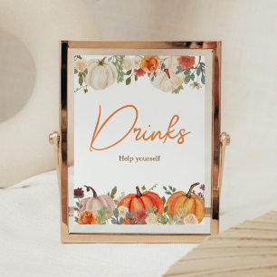 verliefd worden bloemenpompoen Drink Baby shower Poster