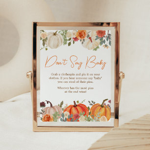 Verliefd worden Bloemenpompoen zeg geen Baby Poster
