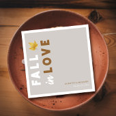 Verliefd worden: Custom Script Fall Wedding Servet