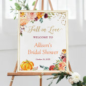 Verliefd worden Herfst Bloem Bruiloft Borrel Sign Poster