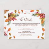 Verliefd worden herfst bruiloft details kaart (Voorkant / Achterkant)