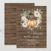 Verliefd worden Herfst Oranje Bloemige Verloving F Kaart (Voorkant / Achterkant)