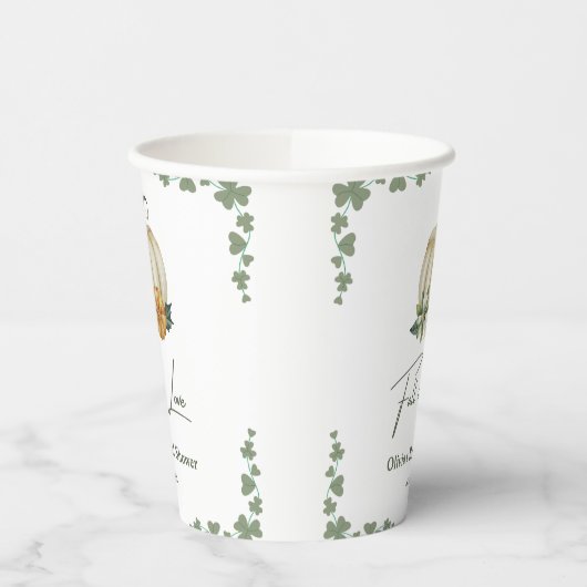 Verliefd worden Houtige herfst Pompoen Bruidsdiner Papieren Bekers (Links)