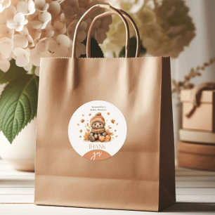 Verliefd Worden Kleine Teddydbeer Pompoen Ronde Sticker