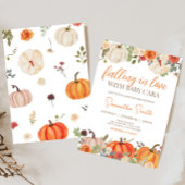 verliefd worden op bloemenpompoen Baby shower Kaart