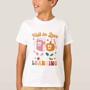 Verliefd worden op het leren Herfststemming Leraar T-shirt