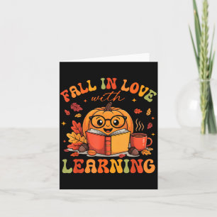 Verliefd worden op leren Herfst Dankzegging Thee Kaart