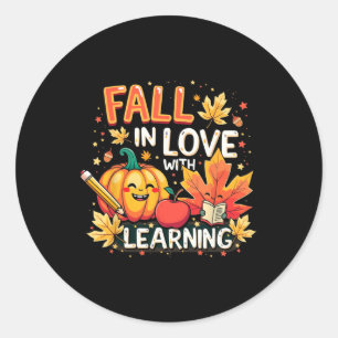 Verliefd worden op leren Pompoen Leraar Fall Sh Ronde Sticker
