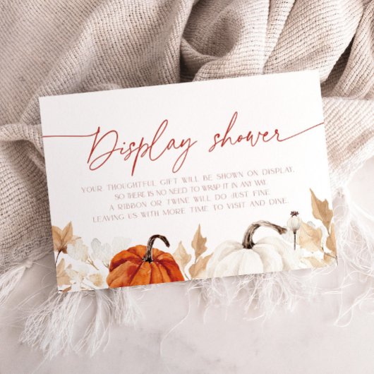 Verliefd worden op Pumpkin Display Shower Bridal Informatiekaartje