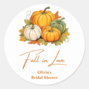 Verliefd worden Rustic Herfst Pompoen Bruidsdiner  Ronde Sticker