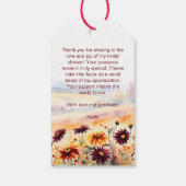 Verliefd zijn bordeauxrode dahlias bruidsfeest cad cadeaulabel (Achterkant)