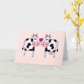 Verliefde Koeien Kaart (Gele Bloem)