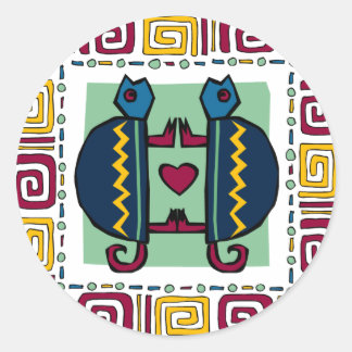 verliefde schildpad ronde sticker